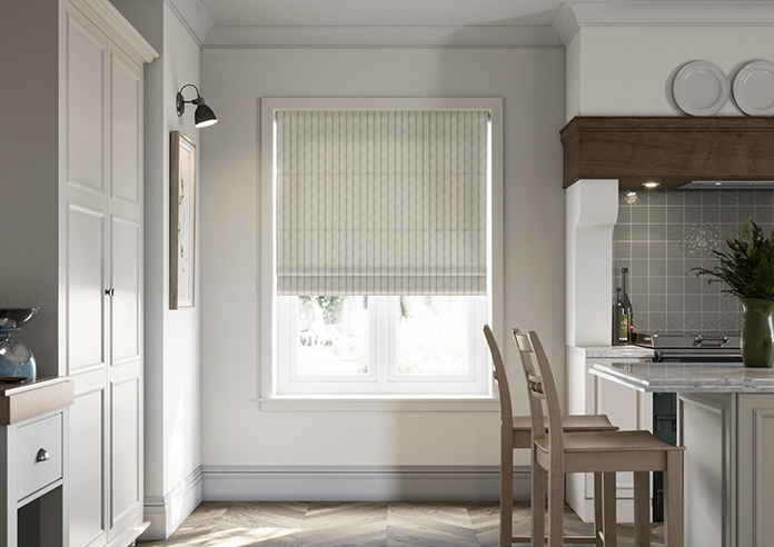 Emily Bond George Stripe Print, Charcoal - Roman Blind - Image 3